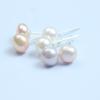 Real 925 Silver Earrings Natural Freshwater Pearl Stud Errings Jewelry for Women Fashion Birthday Gift
