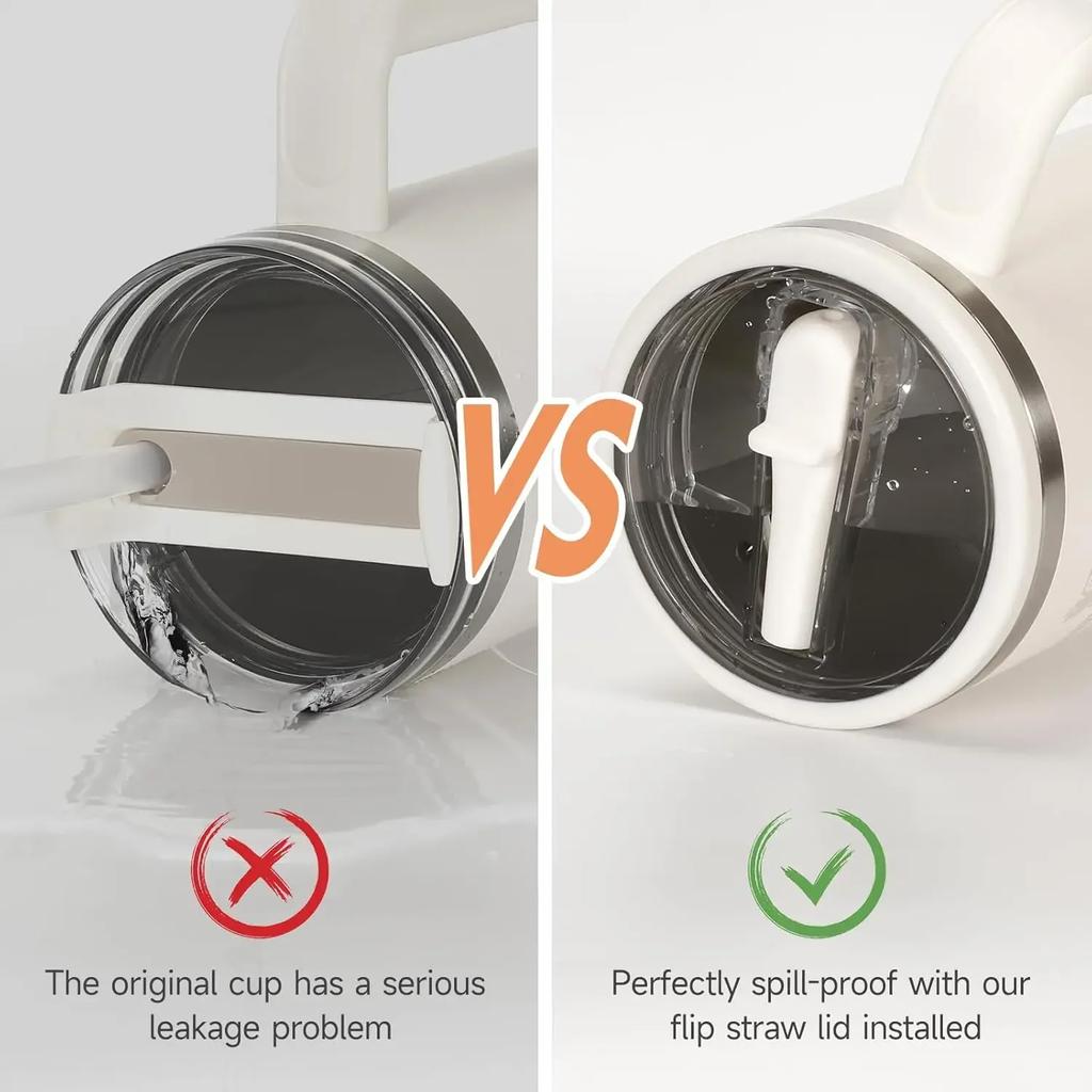 Крышка 40 унций для тамблера Stanley Flip Straw с защитой от протекания, сменная крышка для аксессуаров для стакана Stanley, крышка для соломинки