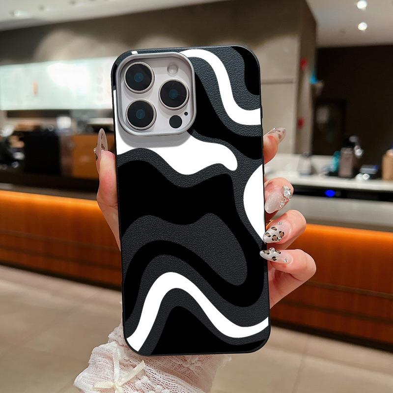 Роскошный кожаный чехол с текстурой из красочных волнистых полос для iPhone 16 15 Pro 14 Plus 13 12 11 Pro Max Xs Xr 8 7 6 Plus, мягкий тонкий чехол из ТПУ
