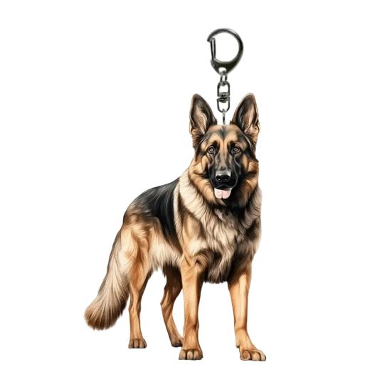 Acrylic Keychain 2D Dog Shape Fine Craftsmanship Keyring Decorative Backpack Handbag Phone Car Pendant
