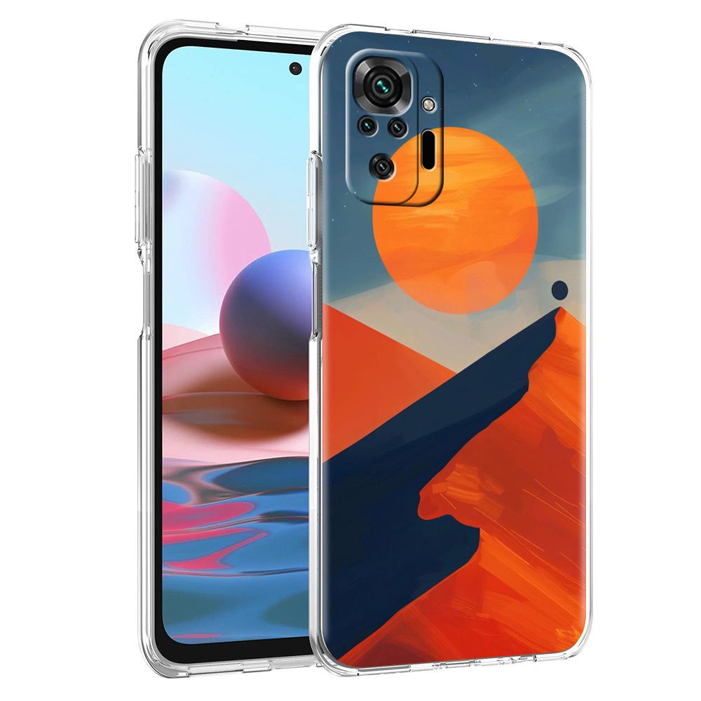 Чехол для телефона для Xiaomi Redmi Note 15 14 5G 13 12 10 11 Pro Plus 4G 14C 13C 12C Мягкий ТПУ чехол Абстрактный Горный Восход Линия