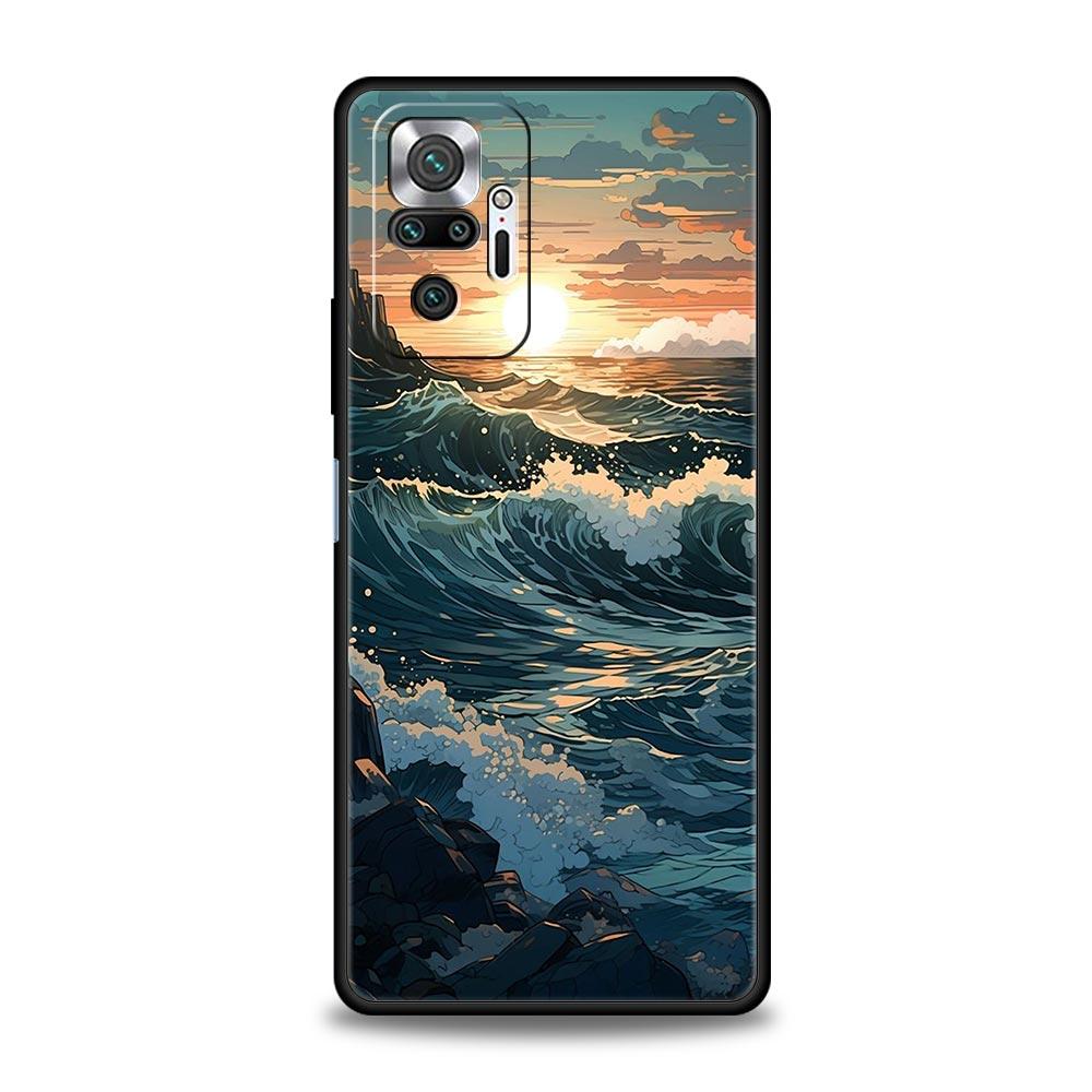 Чехол для телефона для Xiaomi Redmi Note 14 13 12 5G 11 10 Pro Plus 4G 9S 9 14C 13C 12C 10C 9C 9A Мягкий ТПУ Чехол Пейзажное Искусство