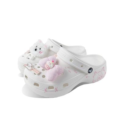 Классический Платформенный Клог EVA Кот с Большими Глазами Маленький Свежий Милый Кот Универсальный Нишевый Студенческий Стиль Обувь с Отверстиями Унисекс Белый