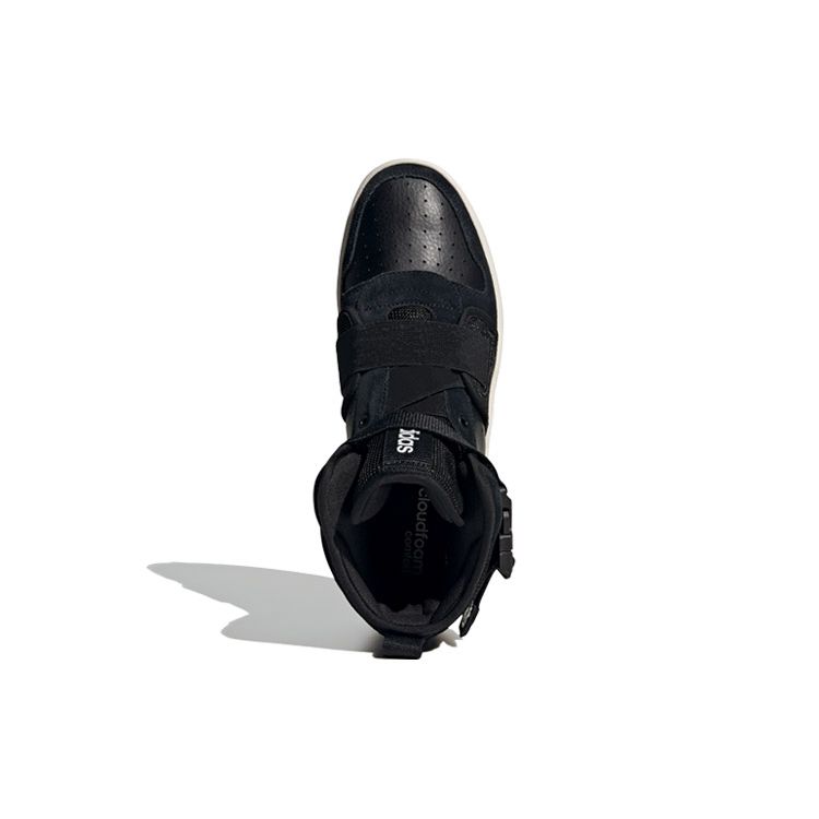 adidas Neo Hoops 2.0 Utx Синтетическая кожа Нескользящие Прочные Полувысокие Кеды для скейтбординга Мужские Кроссовки Черно-белые FW3375