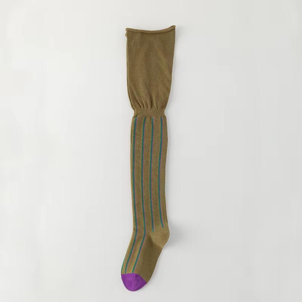 Vertical Stripes Over Knee Stockings Tall High Socks Knee Length Stockings Autumn/Winter