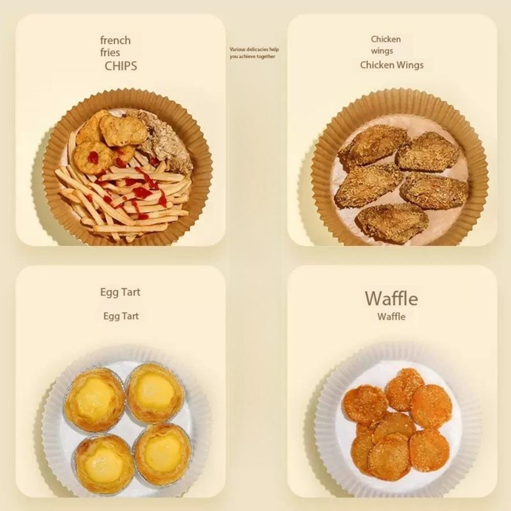 Одноразовый антипригарный вкладыш для аэрофритюрницы - Маслостойкий, водонепроницаемый, пищевой пекарский пергамент для микроволновых печей - 6,3 дюйма (50)