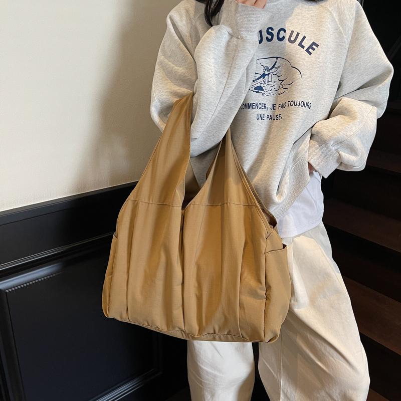 Сумка Легкая Большая Вместительная Сумка Через Плечо Дорожная Сумка Однотонная Сумка-тоут