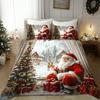 Рождественский Санта Клаус Сани Олени Рождественская Елка Санта Клаус Снежная Изба Узор Мягкий Матовый Принт Пододеяльник Постельное Белье