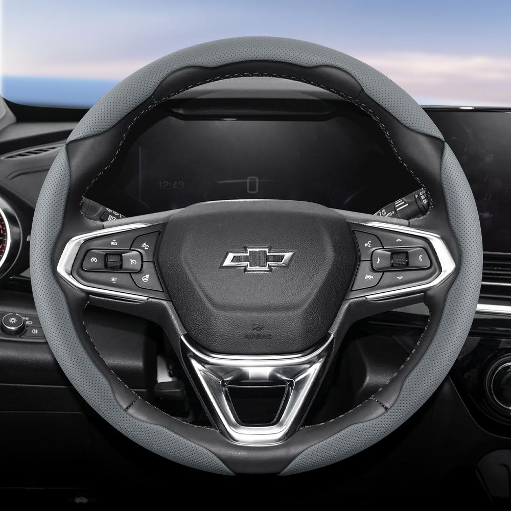 AABHN1 Suitable for Chevrolet Breathable Holes Leather Steering Wheel Cover Segmented Quick Release Design Non-Slip and Durable Cruze Spark Captiva