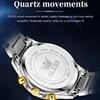 Men's Quartz Multifunctional Chronograph Watch Stainless Steel Waterproof Luminous Diamond Studded Starry Sky Watch