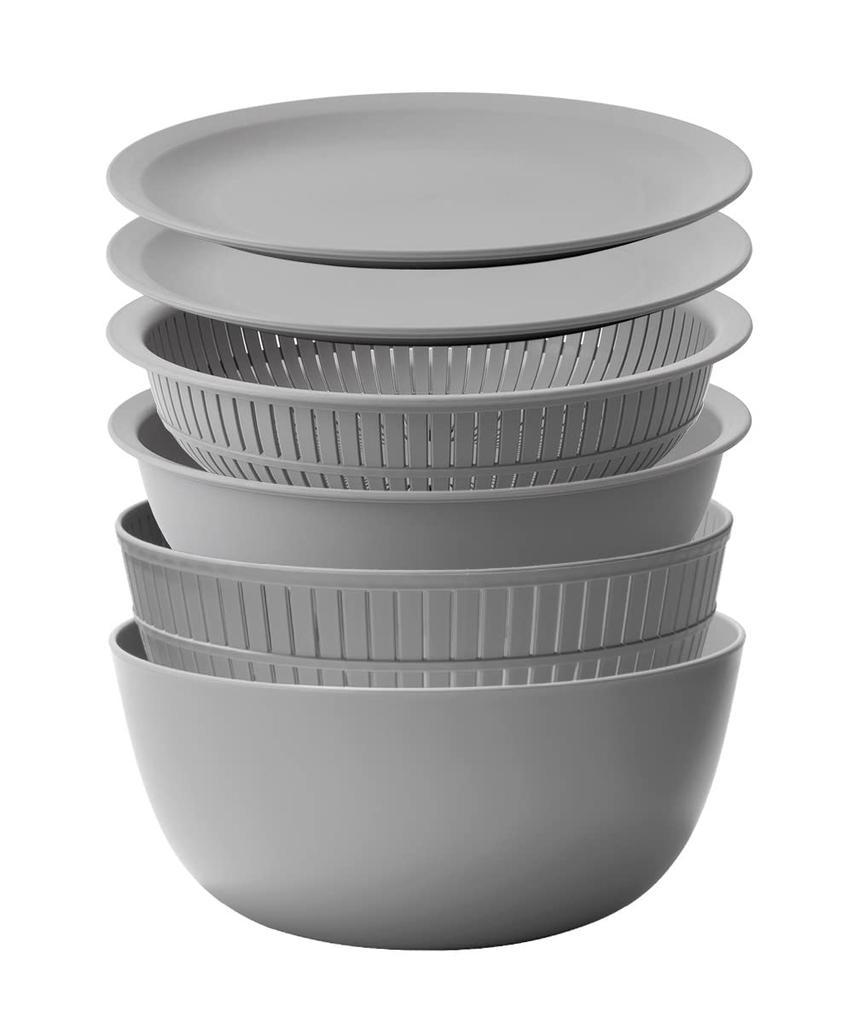 Colander Microwave Can Also Be Used for Scrubbing Colander and Made In Bowl Like-it (like-it) Bowl, Safe, Colander&Bowl, Rice, Bowl, Gray, 6-piece