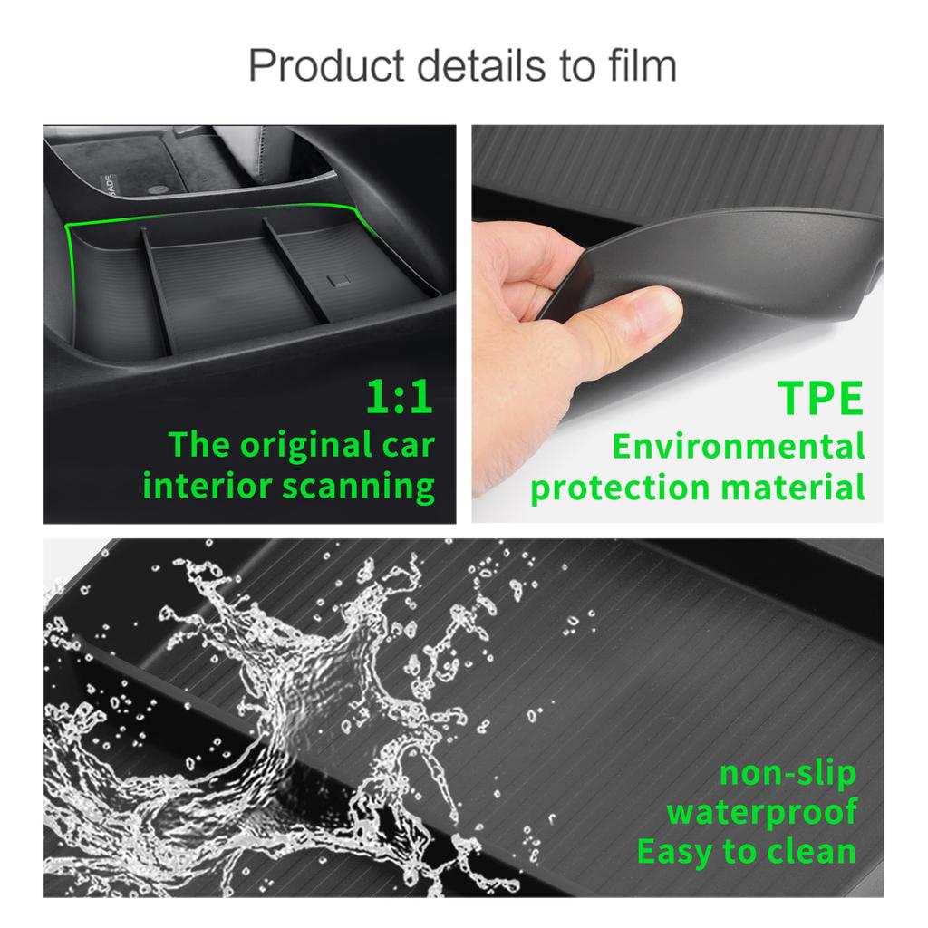 Для Hyundai Palisade 2023 2024 Ящик для хранения в центральной консоли Автомобильный центральный нижний лоток TPE Органайзер Аксессуары для наведения порядка