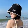 Lace Bow Straw Hat Sun Protection Women's Sun Hat Fashion Sunscreen Fisherman Hat  Women
