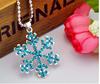 Snowflake Pendant Necklace With Crystals For Girls And Kids Gift