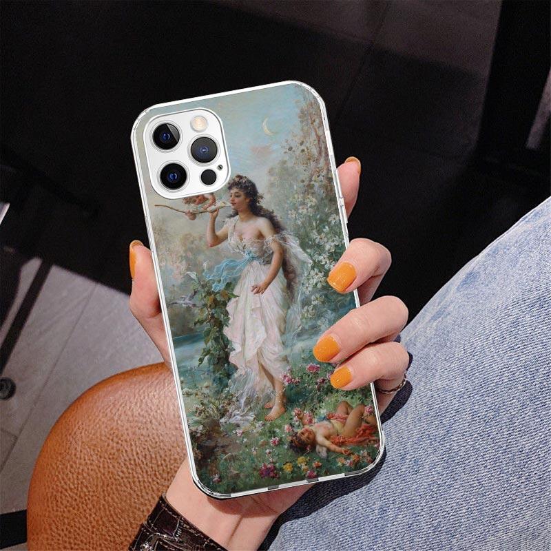 Чехол для телефона в стиле живописи эпохи Возрождения Для iPhone 17 Air 16 Pro Max 16E 15 + 14 Plus 11 12 13 Mini 7 8 SE Подарок Печатная Обложка Fundas 17 A