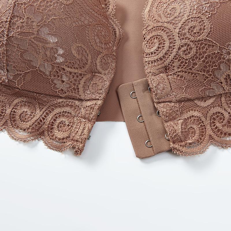 Бюстгальтер на пуговицах спереди без стального кольца, жилет, бюстгальтеры, сексуальное кружевное нижнее белье со сборками, тонкий бюстгальтер для грудного вскармливания для женщин