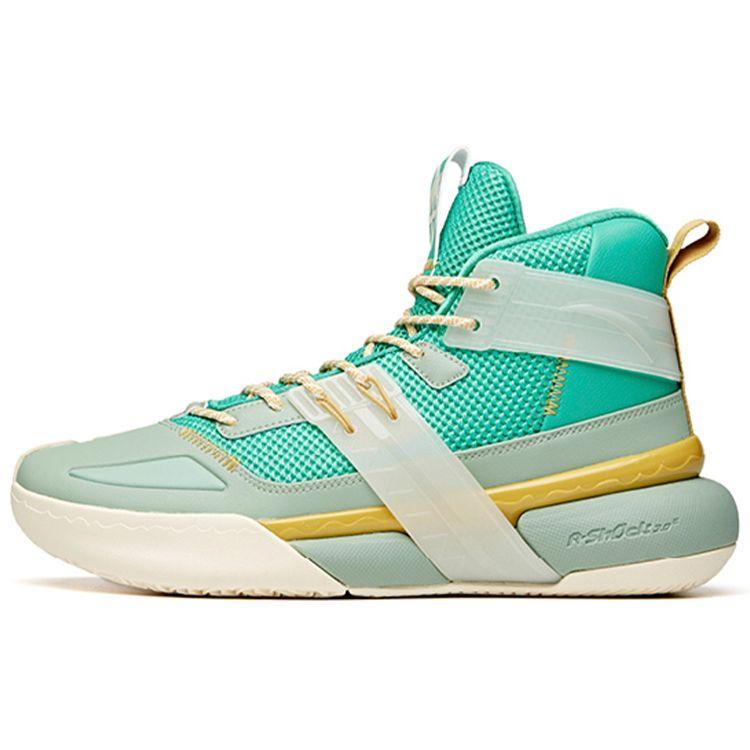 Anta Speed Battle 4 высокие баскетбольные кроссовки мужские зеленые желтые 112041605-5