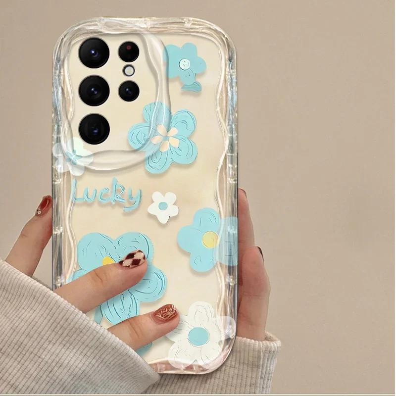 Чехол для телефона с цветочной волной, масляная живопись, для Samsung Galaxy S23 S24 S25 S26 Ultra S22 S21 S20 Plus FE A15 A16 A34 A35 A54 A55