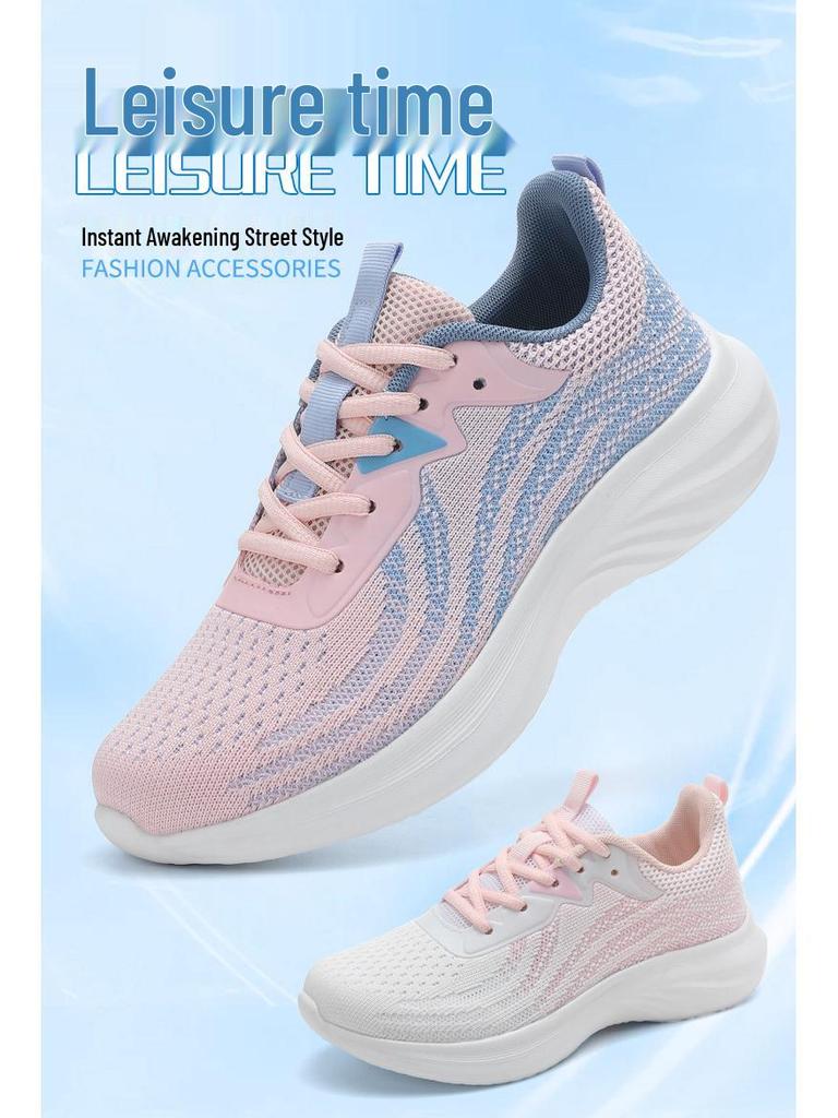 Женские модные легкие кроссовки для бега Flyknit - Дышащая сетка, повседневный низкий стиль весна/лето