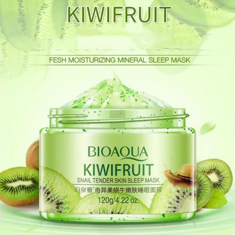 Крем-маска для сна, 120 г, не смываемый, гранат, киви, фрукты, улитка, успокаивающий гель, ночной крем