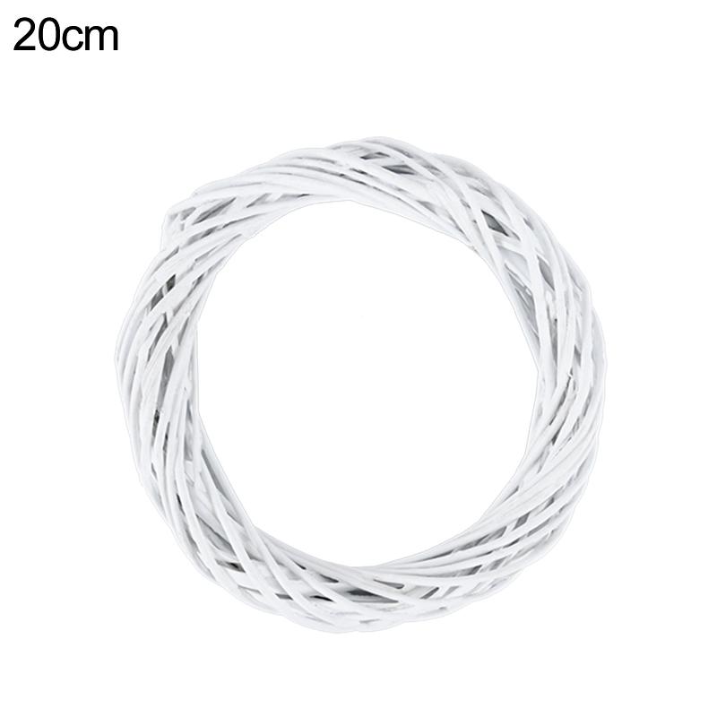 10-30cm White Rattan Wreath Ring DIY Easter Egg Decor Artificial Flower Garland Happy Easter Party Gifts Wedding Home Decoration