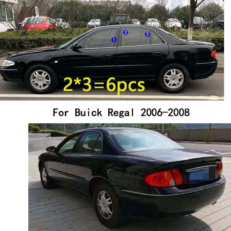 Car TPU/Glossy Mirror Pillar Post Cover Door Trim Window Molding Sticker Parts 6pcs For Buick Larcosse 2006 2007 2008