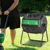 160L 360 degrees Rotating Dual Chamber Composter - Black