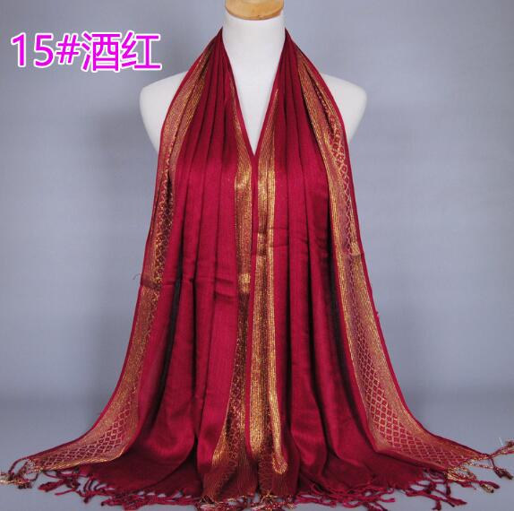 Мусульманский Шарф Хиджаб с Золотыми Блестками Ближневосточный Арабский Платок на Голову Хлопковый Исламский Платок Повязка на Голову