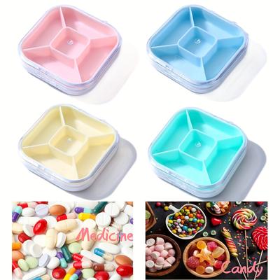 2 шт. контейнеров для таблеток для путешествий с 5 отделениями, идеально подходят для ежедневных витаминов и добавок, симпатичная таблетница, портативный органайзер для таблеток для путешествий