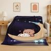 Милый Мультяшный Медвежонок Бубу Дуду Любовь, Мягкое Фланелевое Плед-Одеяло, Уютное Одеяло для Кровати, Дивана, Кушетки, Спальни, Гостиной, Путешествий, Кемпинга