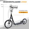 Scooter Kids Scooter with Pneumatic Tires, Hand Brake, 16 Inch Push Scooter, Height-Adjustable Kick Scooter for Boys and Girls from 5 Years