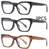 3Pcs Anti Blue Light Glasses Acetate Men Square Glasses Frame For Women Trend Koren Style Unisex Transparent Grey