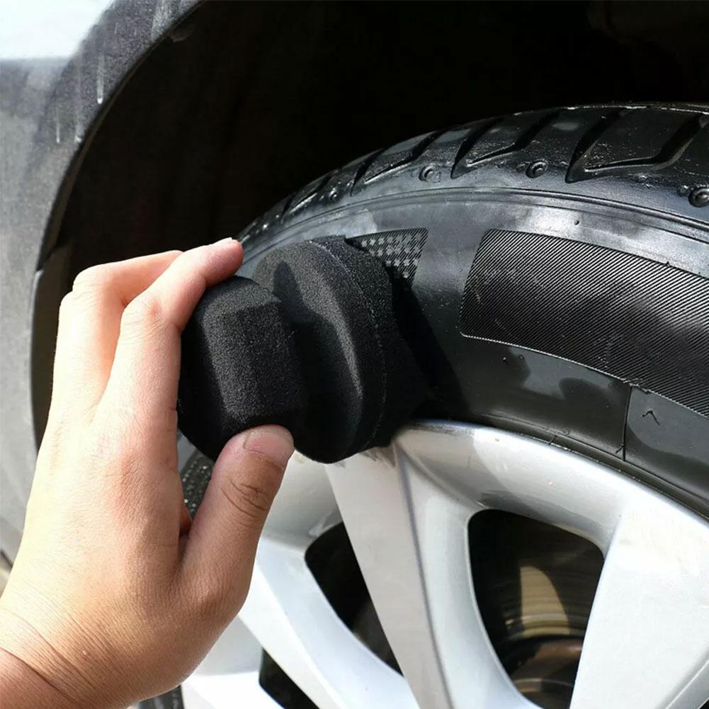 Car Tire Waxing Sponge Multi-functional High Density Wave Applicator Hexagonal Sponge Grip Dish Waxing Car Wash Dish Grip H E1J1