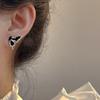 Sweet and cool babes asymmetrical dark butterfly earrings women's niche design sense personalized stud earrings senior