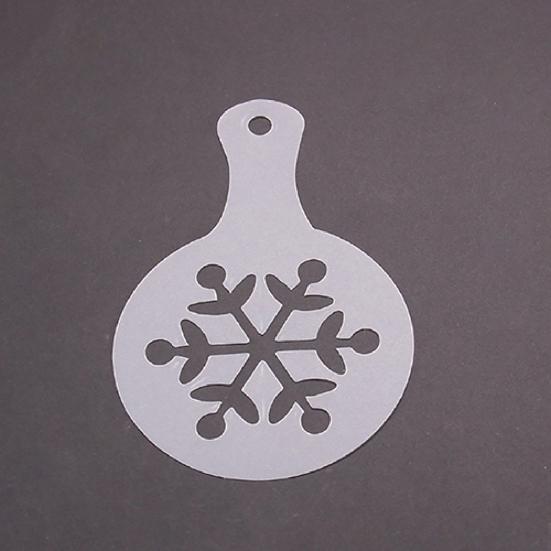 8Pcs Coffee Mold Christmas Pattern Portable Plastic Latte Coffee Decorating Stencil for Coffee Shop