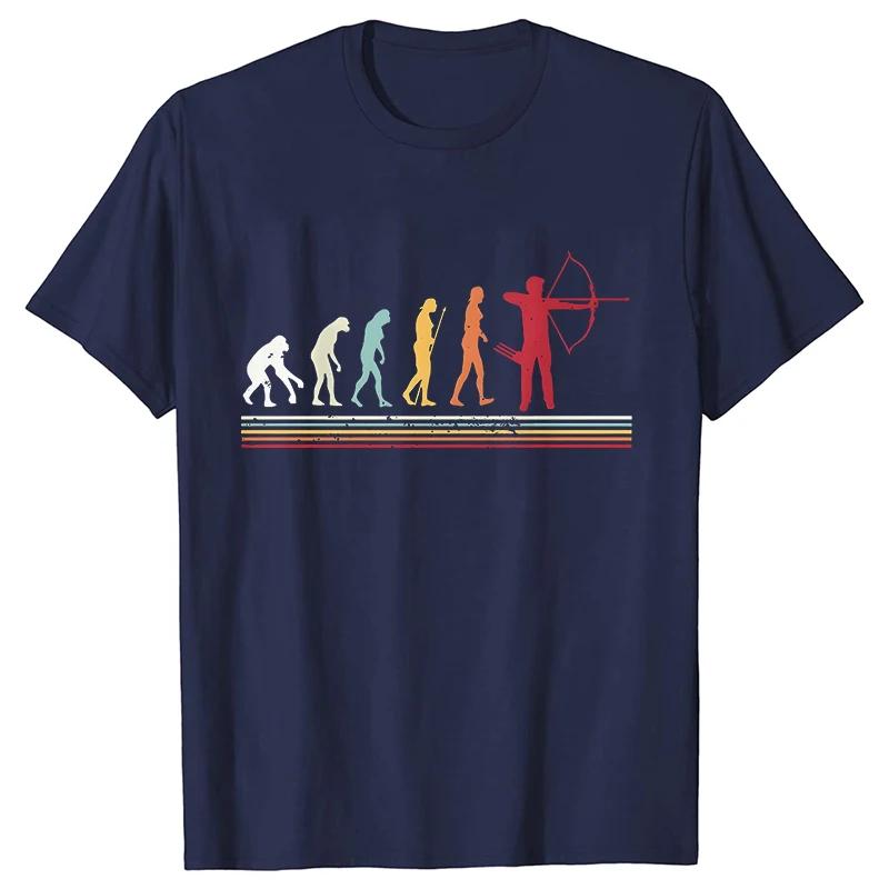 Archer Archery Evolution T-shirt for Unisex Summer Hunting Bow Arrows Archer Funny Graphic Tops Oversized Clothing Streetwear