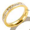 18K Gold-Plated Diamond Women's Stainless Steel Ring In Luxury European and American Style