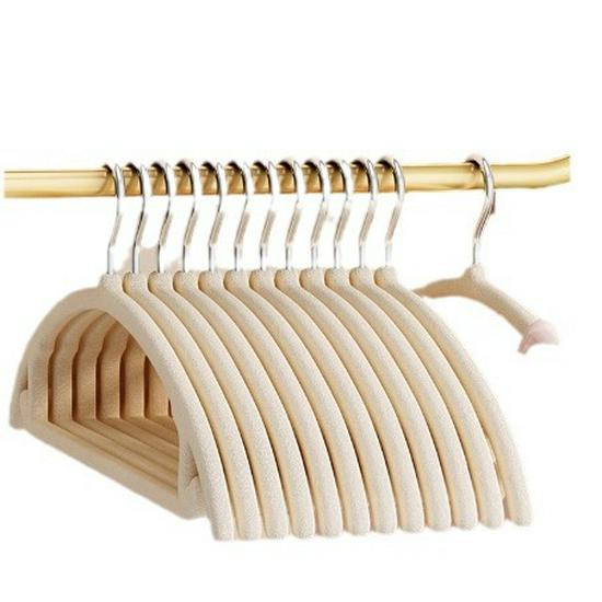 "Non-Slip Semi-Circular Flocking Hanger: Anti-Shoulder Corner Organizer for Clothes"