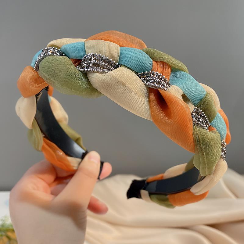 Зубчатая противоскользящая легкая роскошная повязка на голову, витая коса, широкая прессованная повязка на голову, украшение для волос в виде высокой заколки-череп