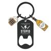 DIY Bottle Opener Keychain Stainless Steel Keyring Presents Father's Day Gifts