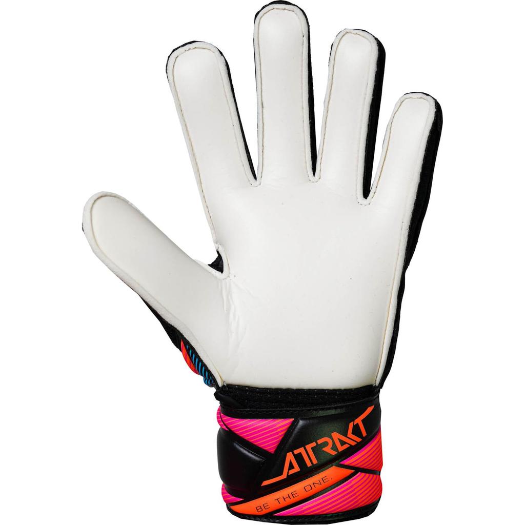 Вратарские перчатки Reusch 5662515 Attract Solid Junior (7090) Черный/Аквамариновый Синий/Шокирующий Оранжевый Размер 7