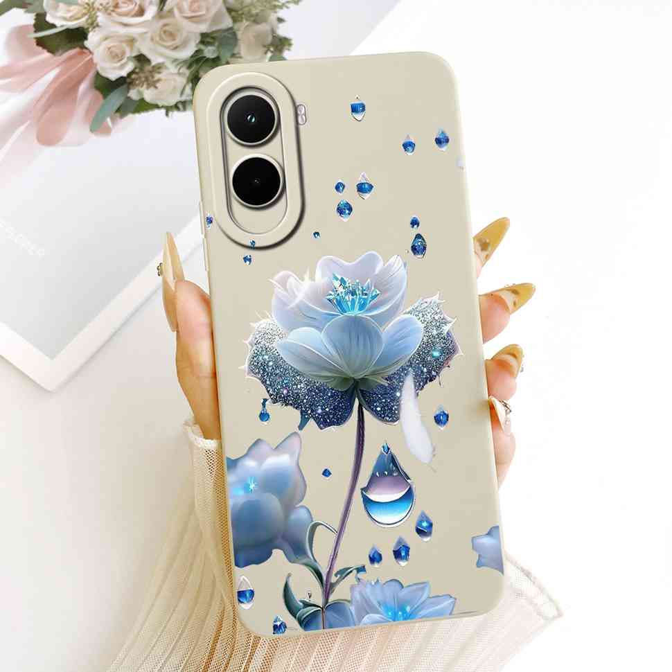 Silicone Case For Xiaomi Poco M7 4G Case Cute Cat Flowers Soft Slim Phone Cases For Xiaomi Poco M7 PocoM7 4G Cover Bumper