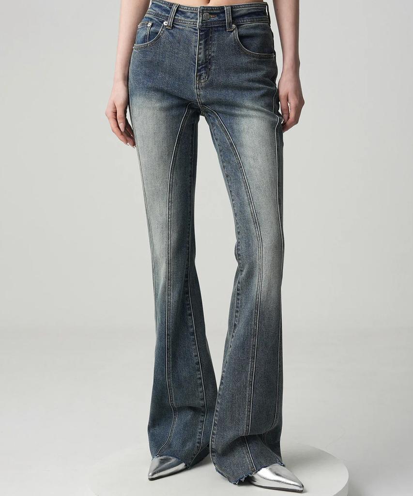 AVANDRESS Thin Bootscut Pants Vintage Blue (C Type)