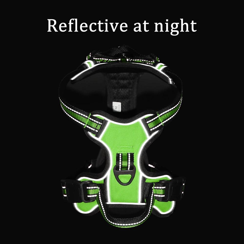 Регулируемая нейлоновая шлейка для собак, жилет, светоотражающая мягкая дышащая шлейка для собак, поводок для домашних животных, поводок для маленьких, средних и больших собак