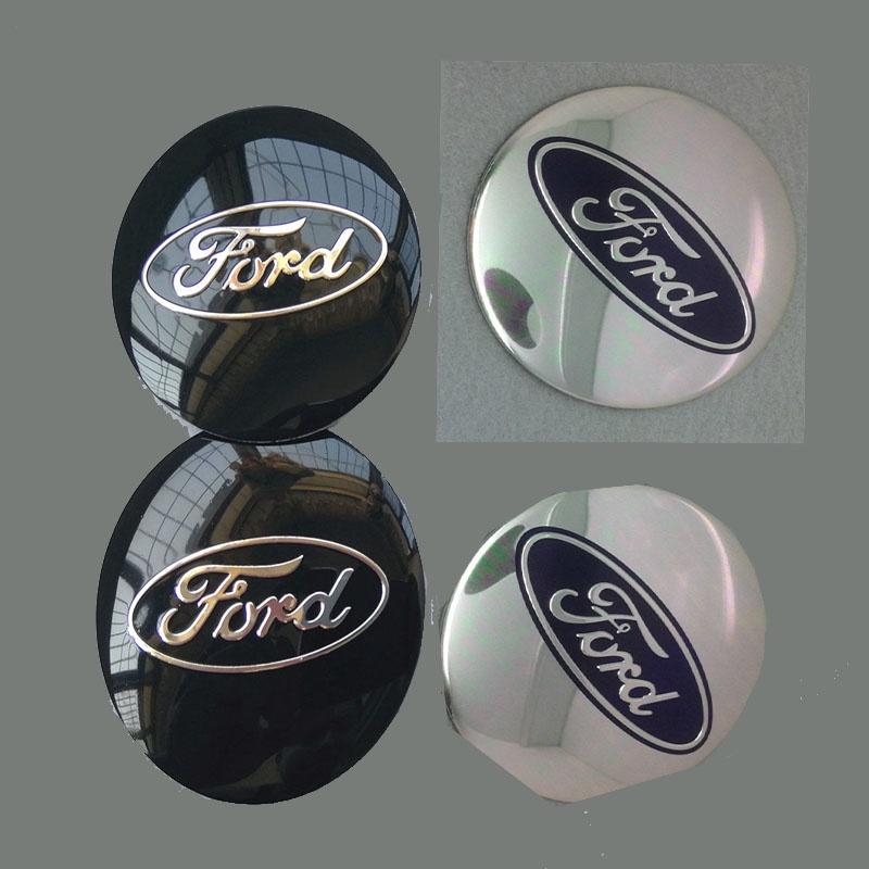 Stylish 4pcs 56mm Auto Car Wheel Center Cap Emblem Decal Sticker For Ford Black And Blue
