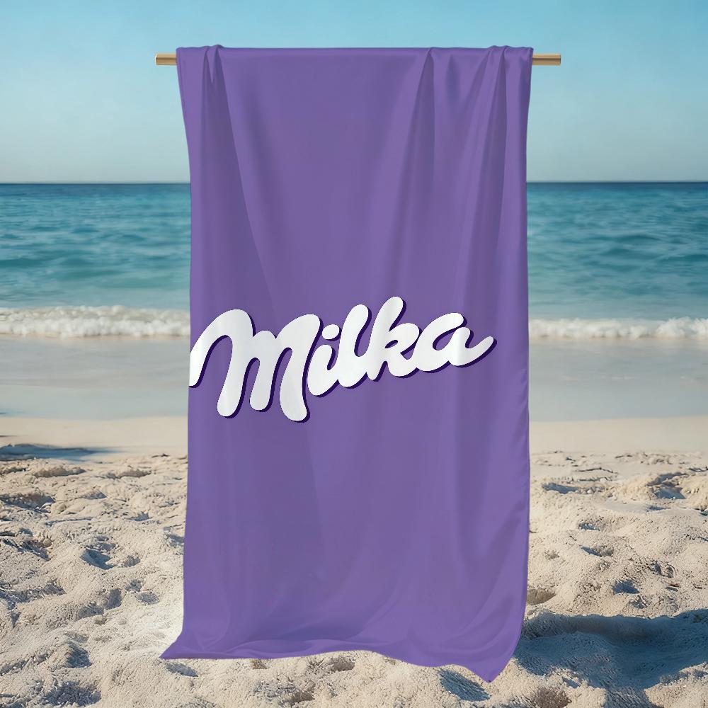 Funny M-milka Towel Large Quick-Drying Microfiber soft Beach Towel for Travel Fitness Sauna Bathing Camping