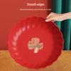 Festive Red Plastic Fruit Plate with Fu Character