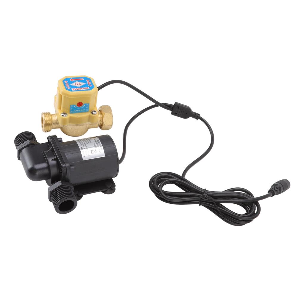 DC Brushless Pump Quiet Solar Water Heater Booster Pump with Flow Switch 6v-24v G1/2 Male Thread