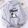 Popular Penguin I'm Not Short Printing Hoodie for Women Autumn Winter Sweatshirt Fashion Hooded Pullover Women Casual Streetwear