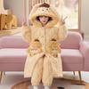 Girls Winter Warm Coral Fleece Pajamas Set Thick 3-Layer Quilted Sleepwear Kids Ages 8